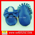 Fashion new arrival china manufacture wholesales bow genuine leather shoes with lace for girl baby